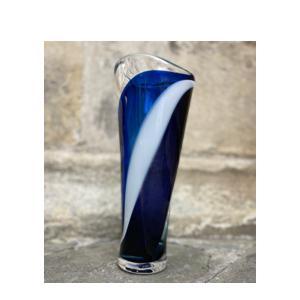 Stephen Williamson hand blown vase blue-white-purple
